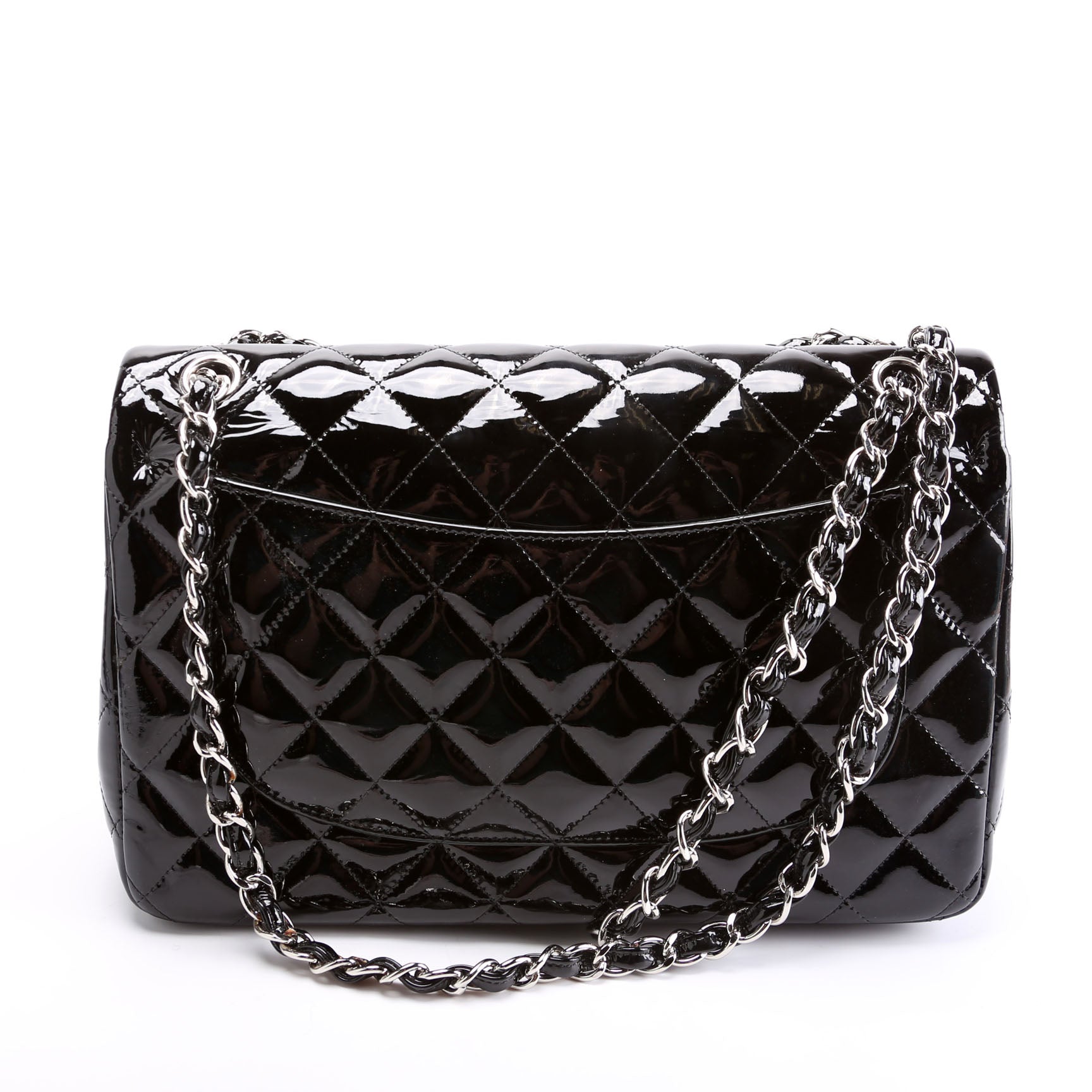 Chanel Classic Flap Jumbo Patent 17-20M Black