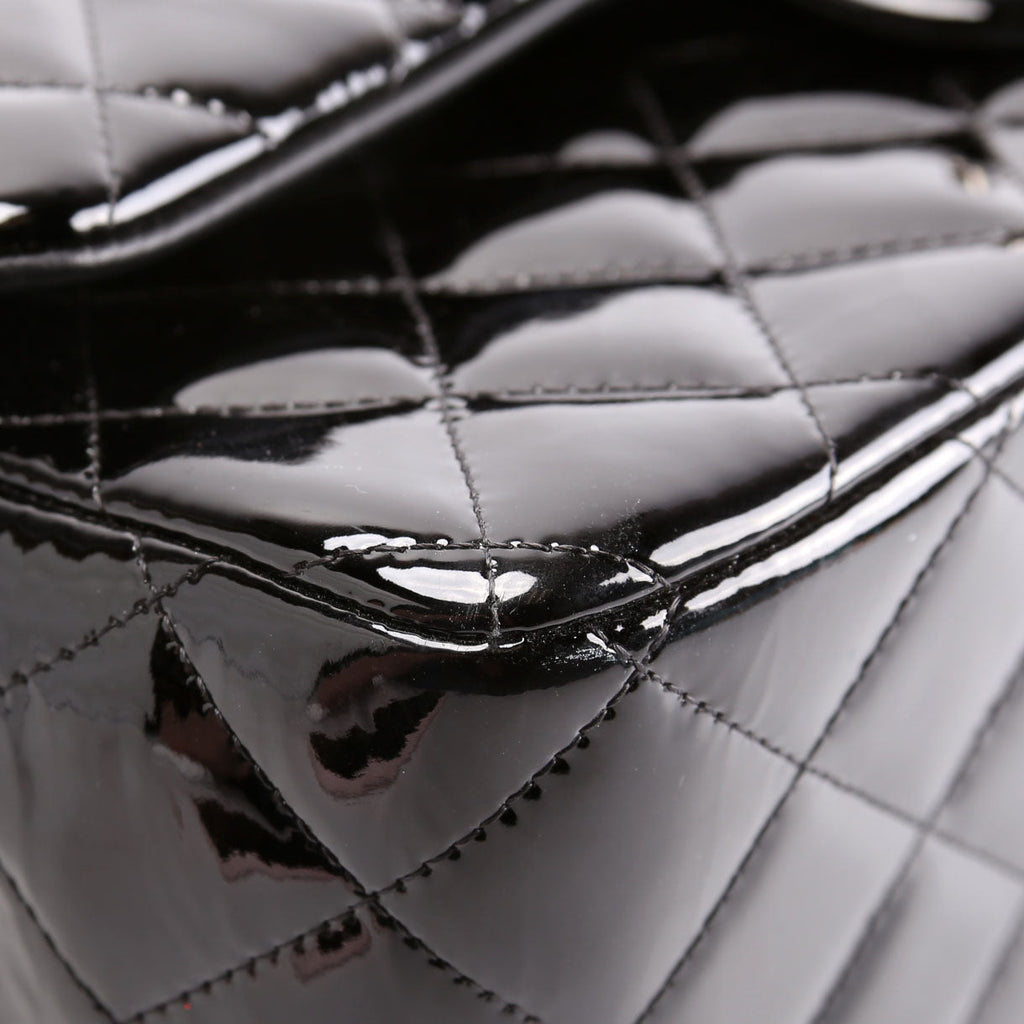 Chanel Classic Flap Jumbo Patent 17-20M Black