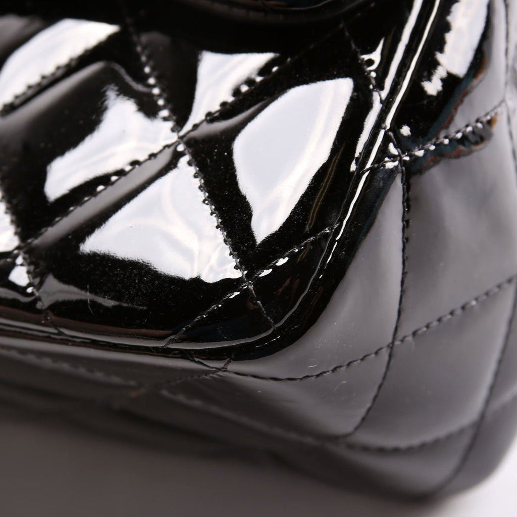 Chanel Classic Flap Jumbo Patent 17-20M Black