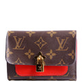 Louis Vuitton Flower Lock Compact Wallet Monogram Red