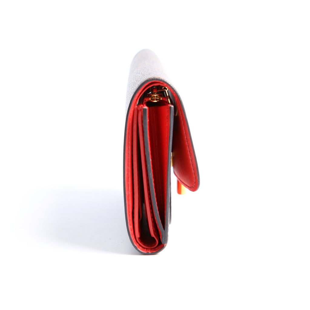 Louis Vuitton Flower Lock Compact Wallet Monogram Red