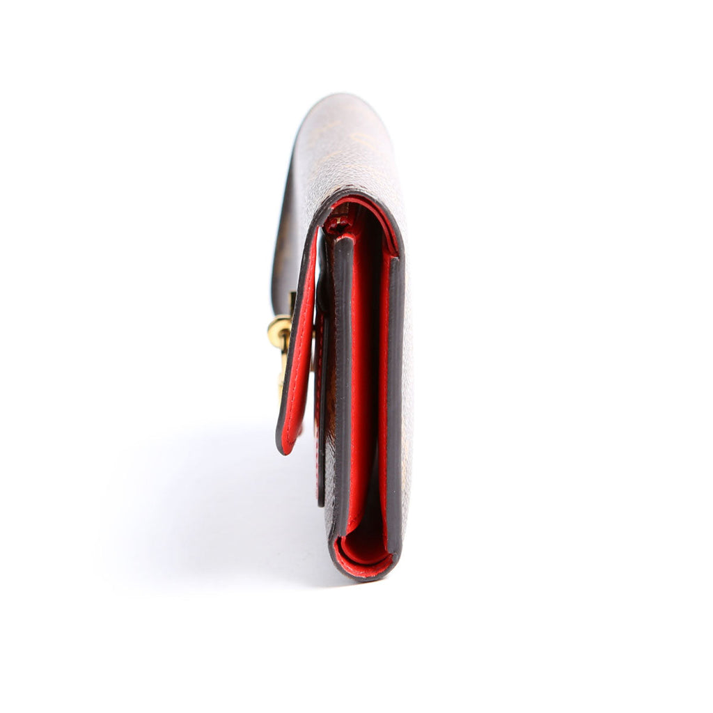 Louis Vuitton Flower Lock Compact Wallet Monogram Red