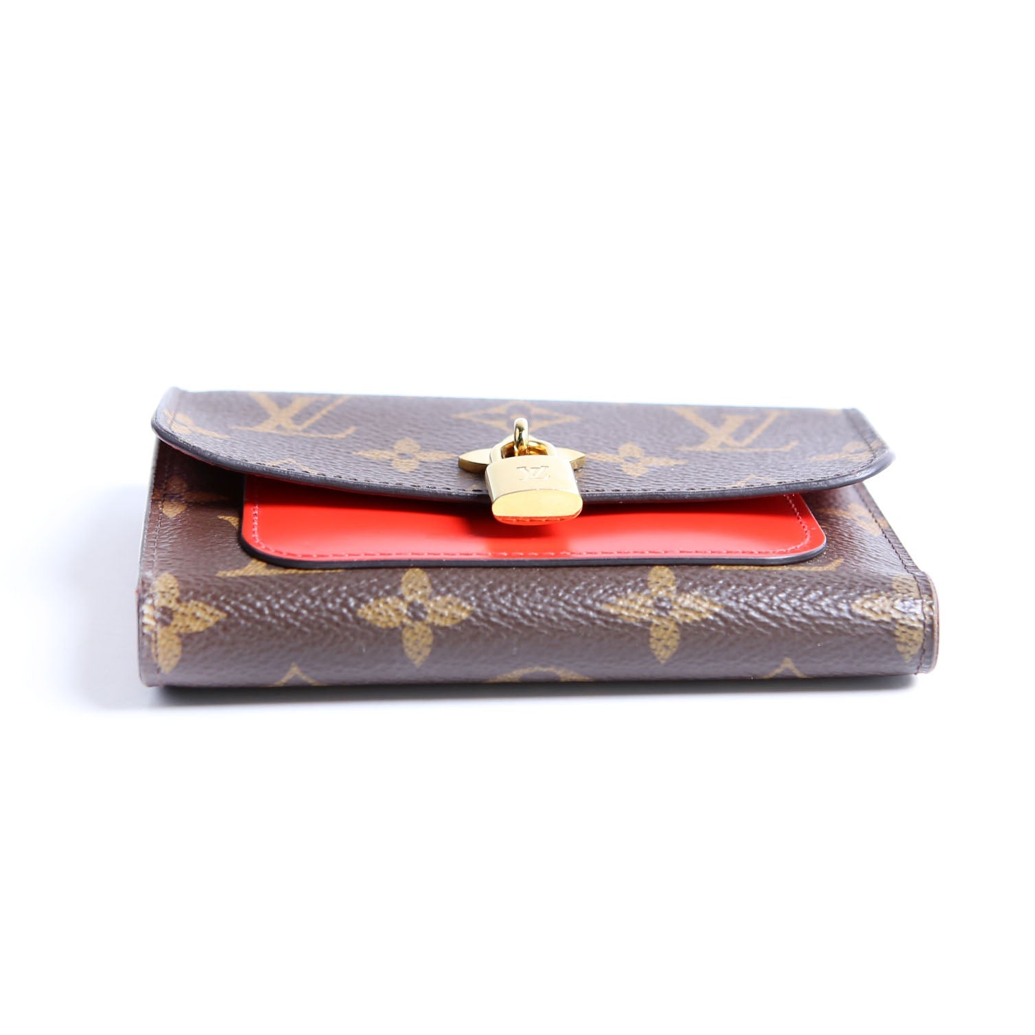 Louis Vuitton Flower Lock Compact Wallet Monogram Red