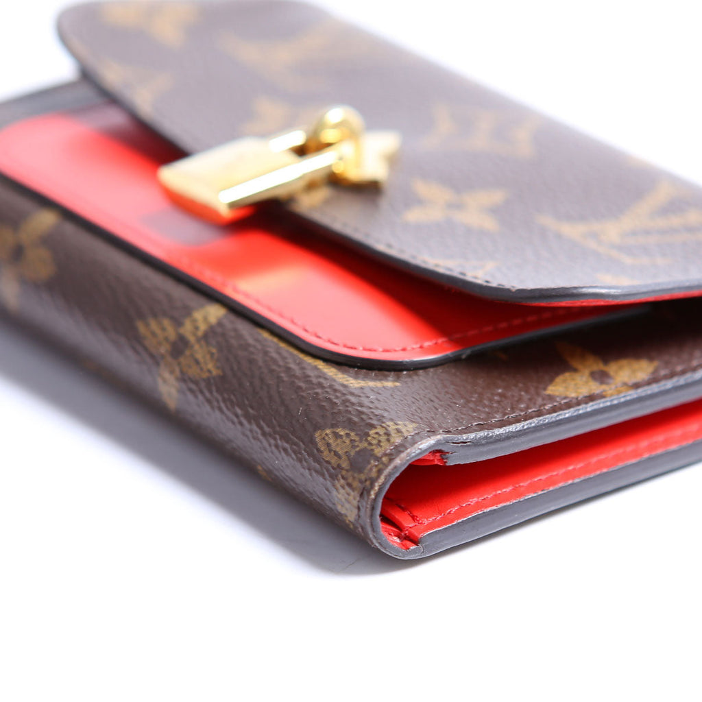 Louis Vuitton Flower Lock Compact Wallet Monogram Red
