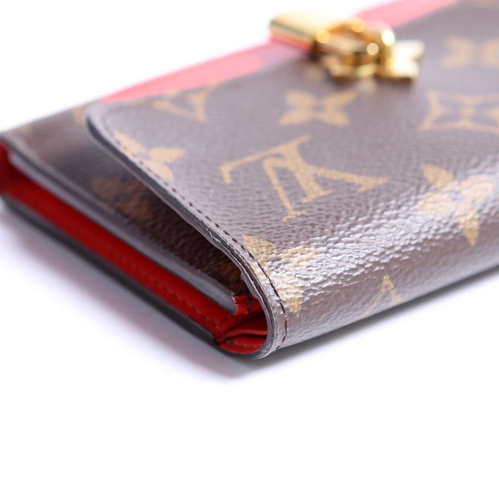 Louis Vuitton Flower Lock Compact Wallet Monogram Red