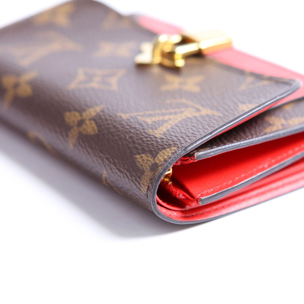 Louis Vuitton Flower Lock Compact Wallet Monogram Red