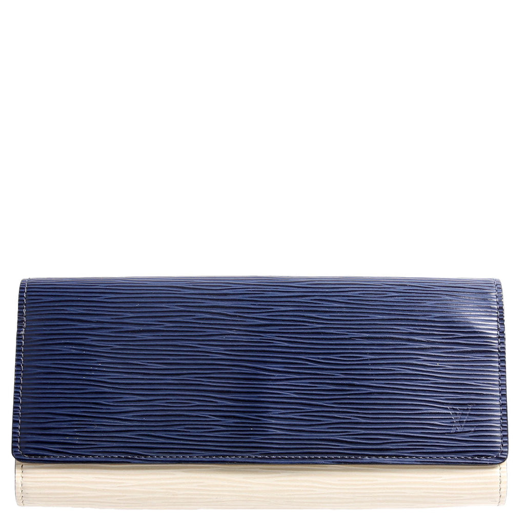 Louis Vuitton Flore Long Wallet Epi Blue/Cream