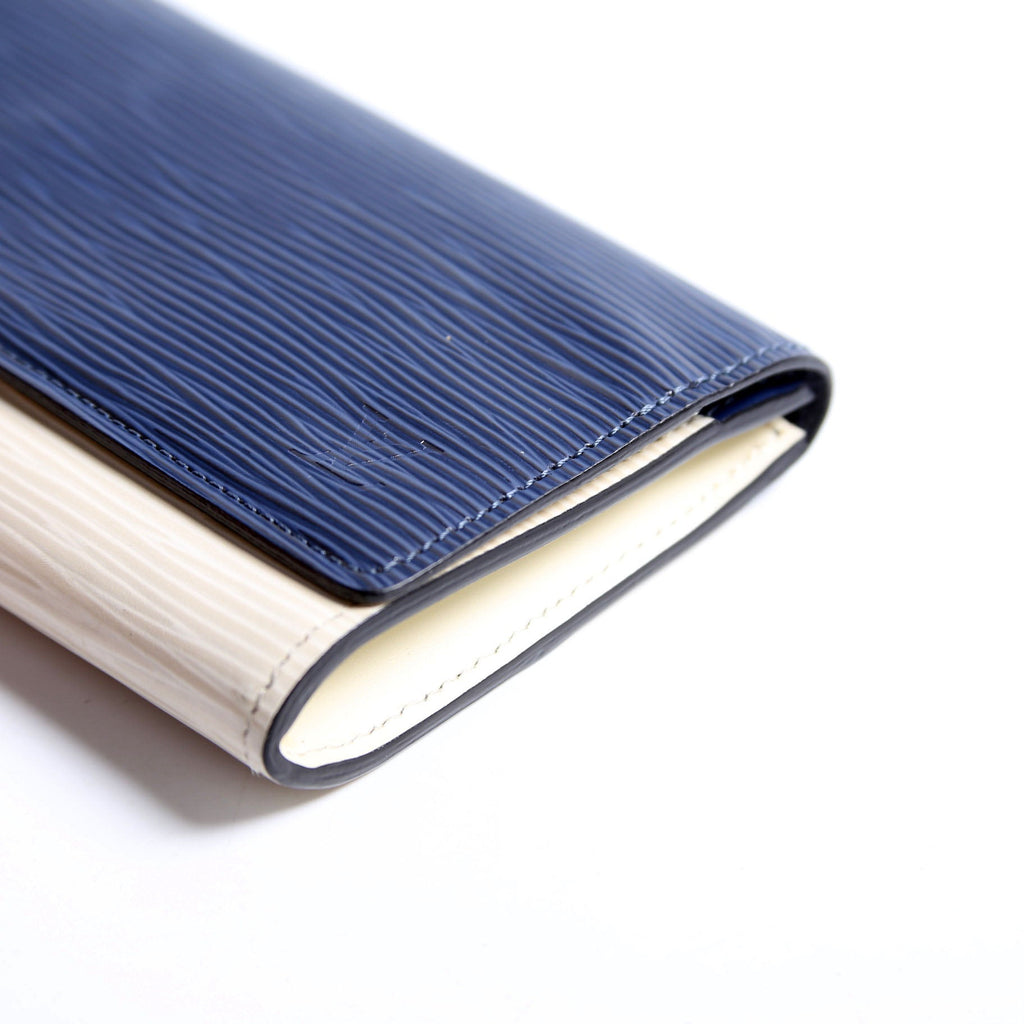 Louis Vuitton Flore Long Wallet Epi Blue/Cream
