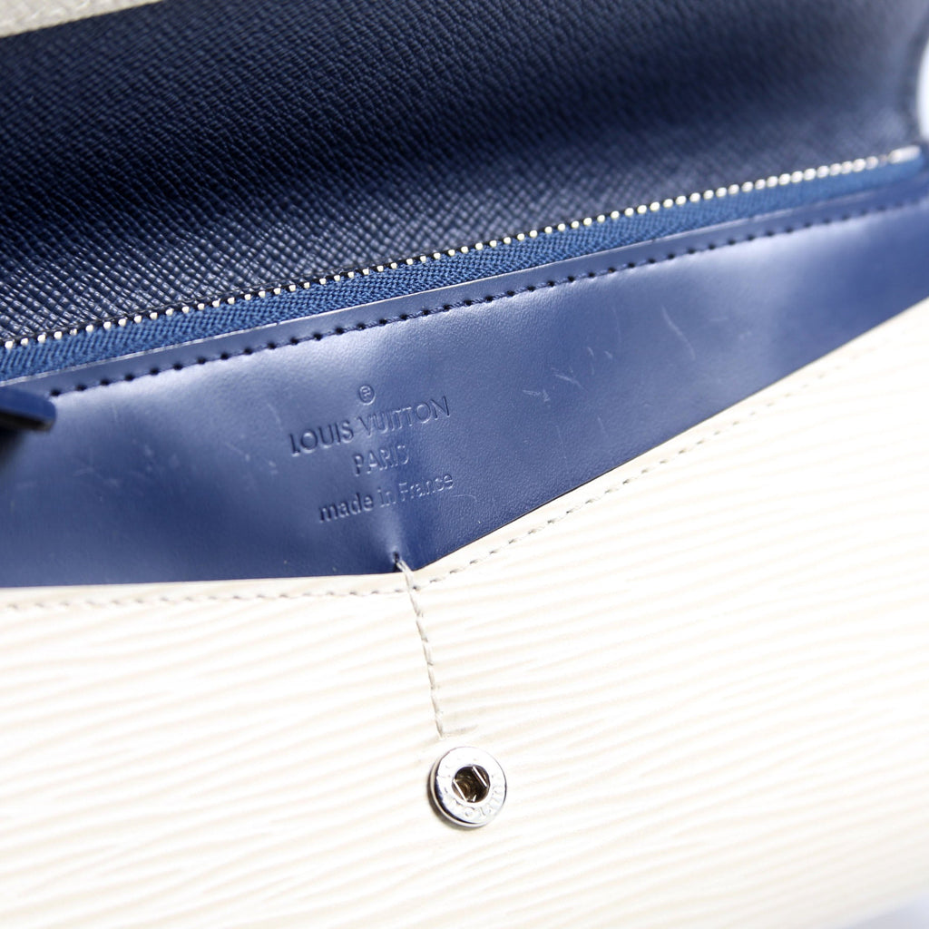 Louis Vuitton Flore Long Wallet Epi Blue/Cream