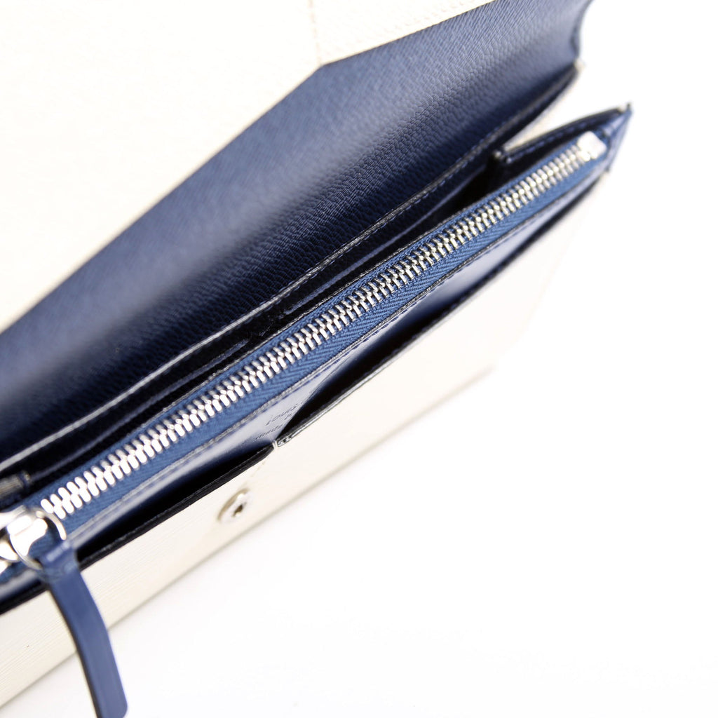 Louis Vuitton Flore Long Wallet Epi Blue/Cream
