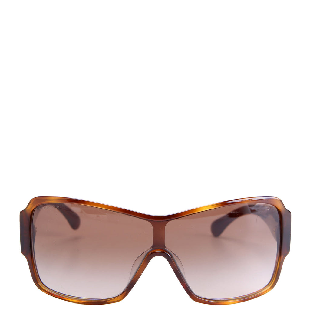 Chanel 5449-A CC Shield Tortoise Sunglasses Brown