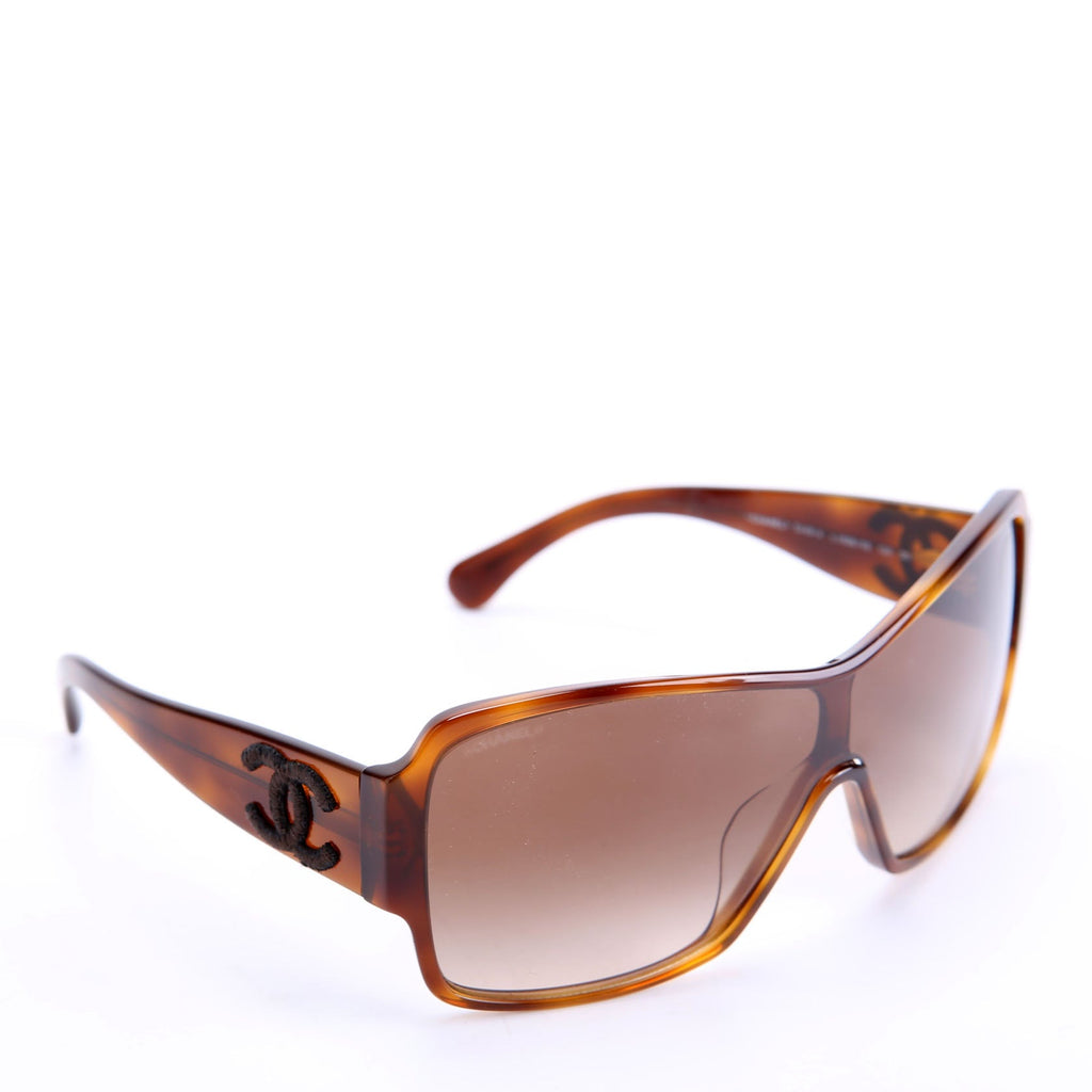 Chanel 5449-A CC Shield Tortoise Sunglasses Brown