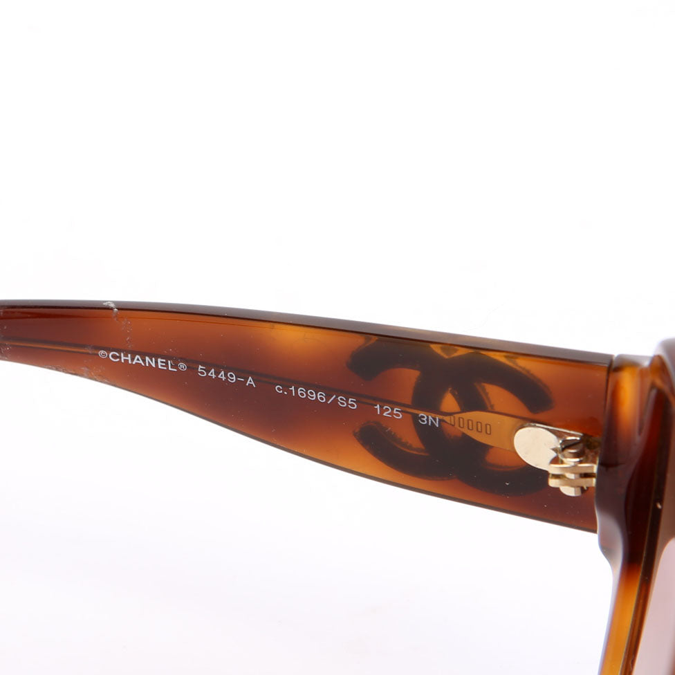 Chanel 5449-A CC Shield Tortoise Sunglasses Brown