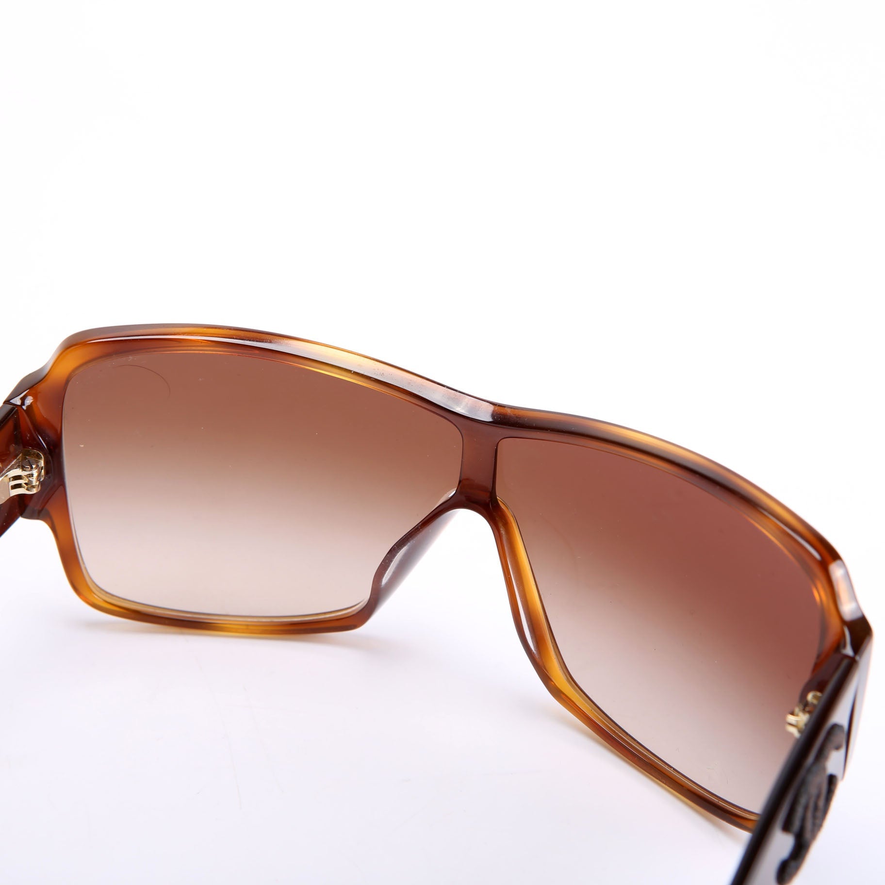 Chanel 5449-A CC Shield Tortoise Sunglasses Brown