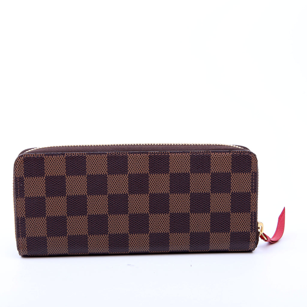Louis Vuitton Clemence Wallet Damier Ebene Red