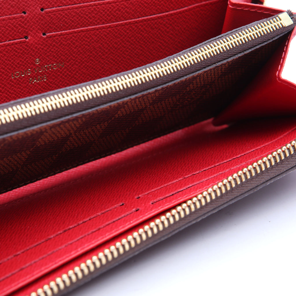 Louis Vuitton Clemence Wallet Damier Ebene Red