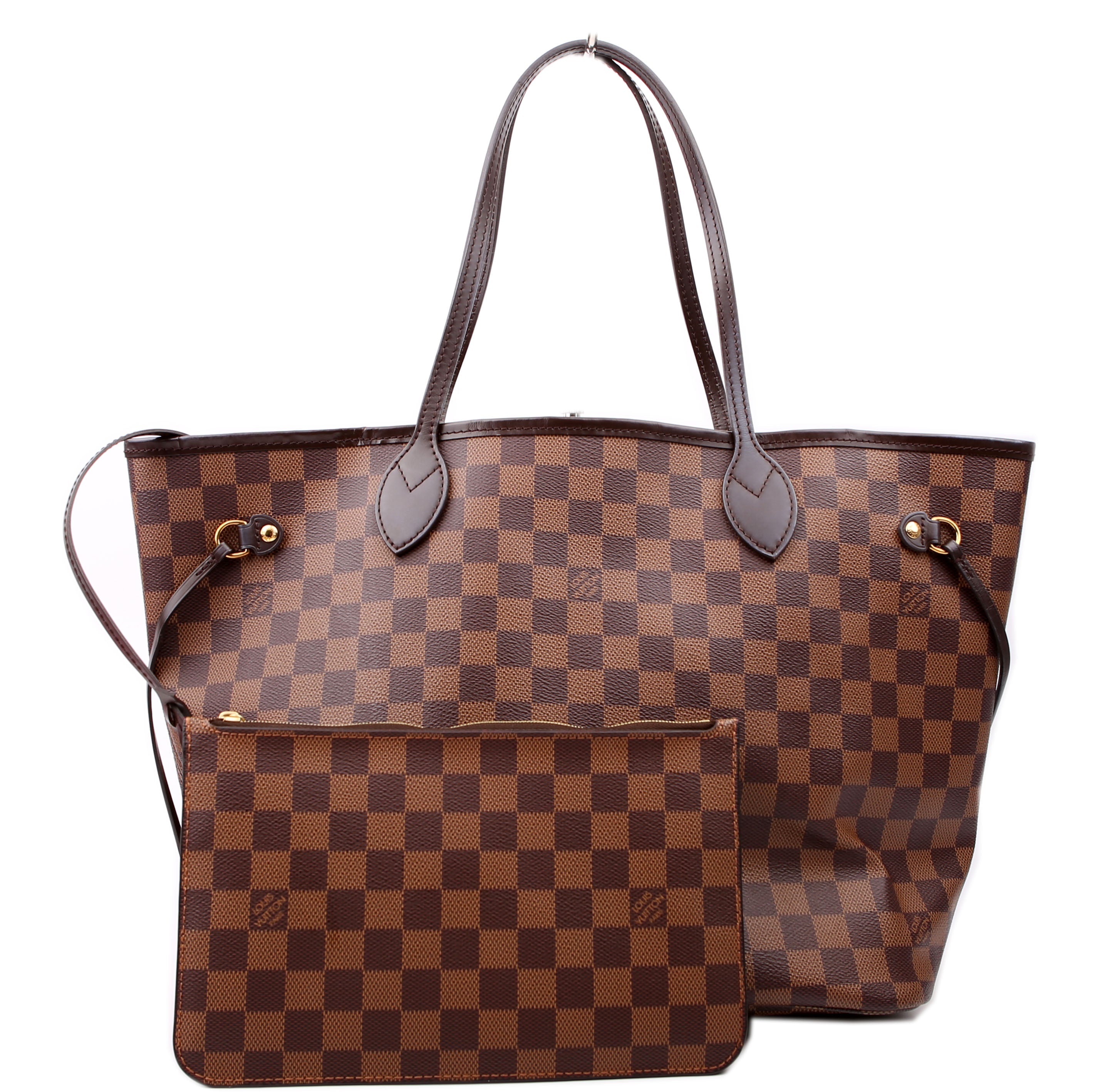 Louis Vuitton Neverfull With Wallet MM Damier Ebene Red