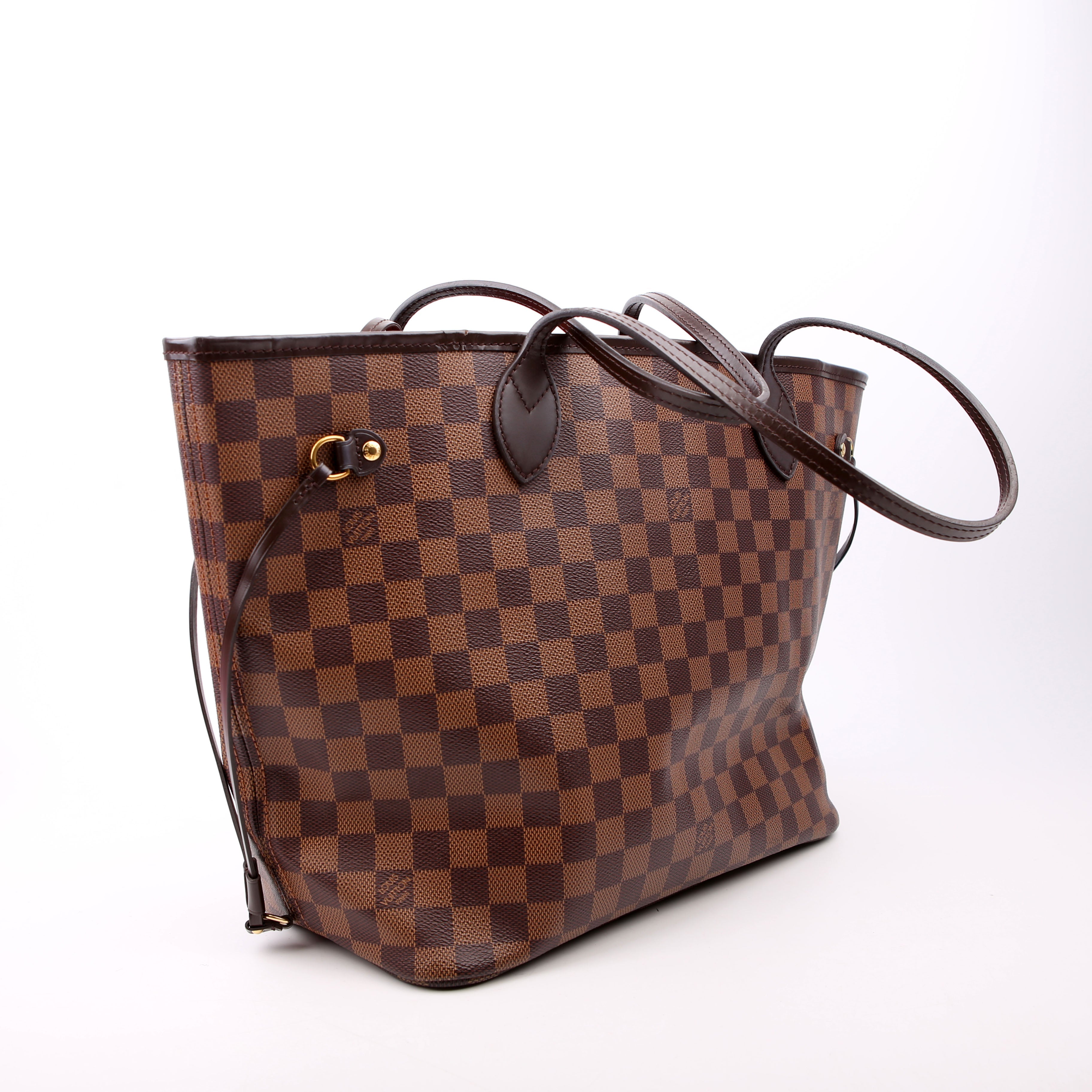 Louis Vuitton Neverfull With Wallet MM Damier Ebene Red
