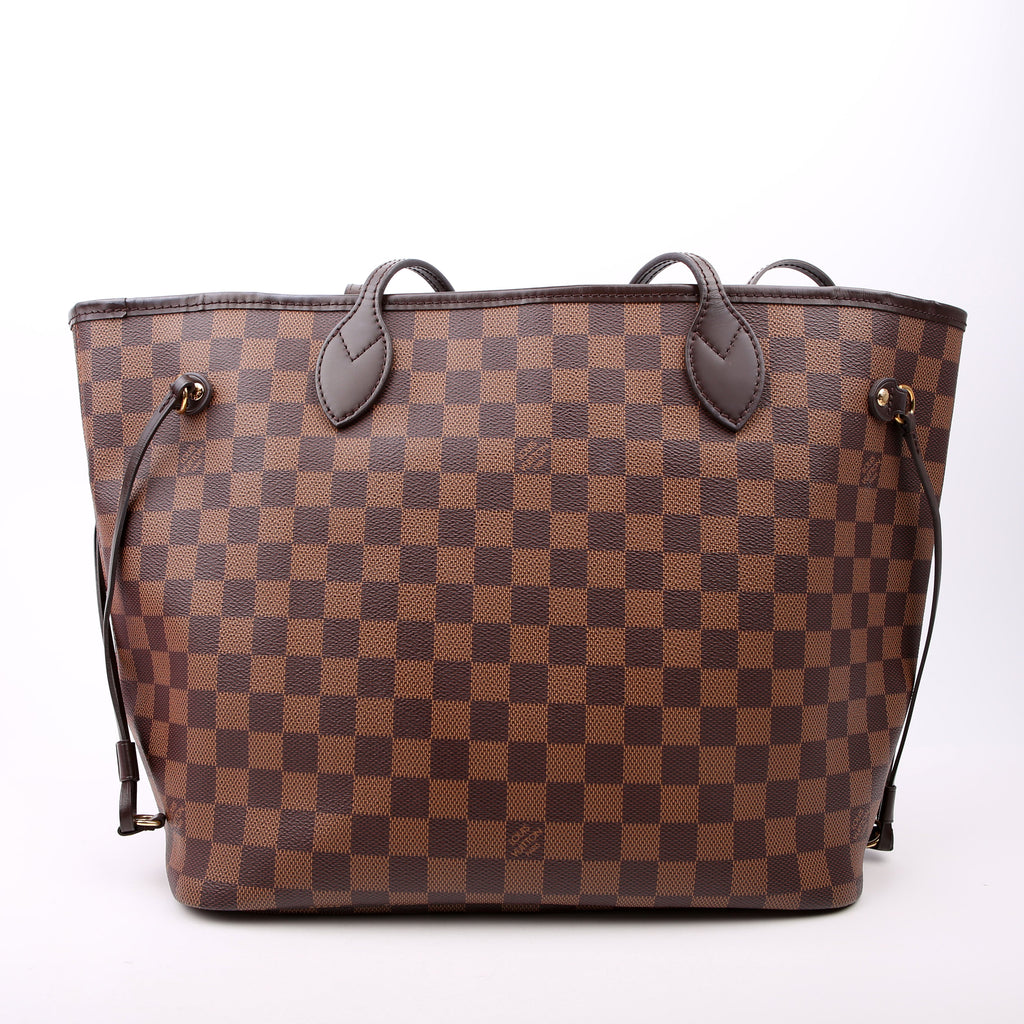 Louis Vuitton Neverfull With Wallet MM Damier Ebene Red