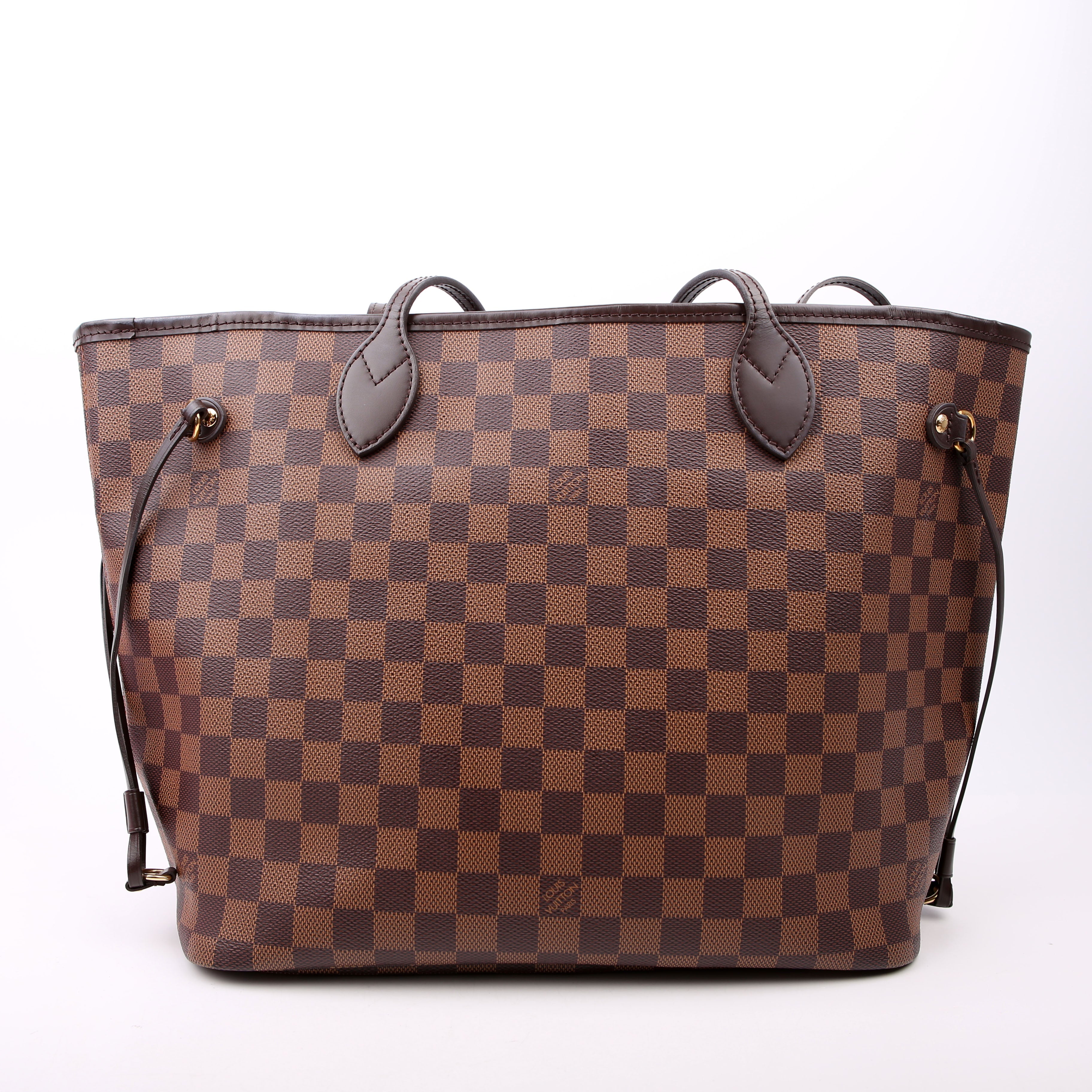 Louis Vuitton Neverfull With Wallet MM Damier Ebene Red