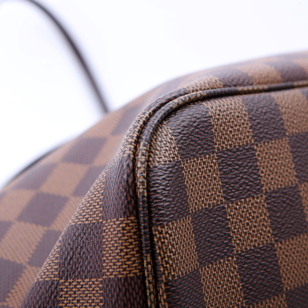 Louis Vuitton Neverfull With Wallet MM Damier Ebene Red