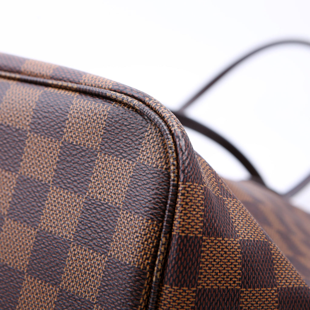 Louis Vuitton Neverfull With Wallet MM Damier Ebene Red