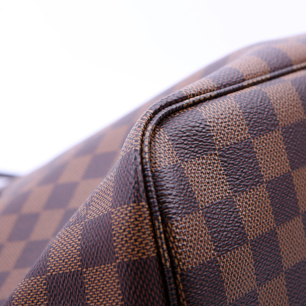 Louis Vuitton Neverfull With Wallet MM Damier Ebene Red