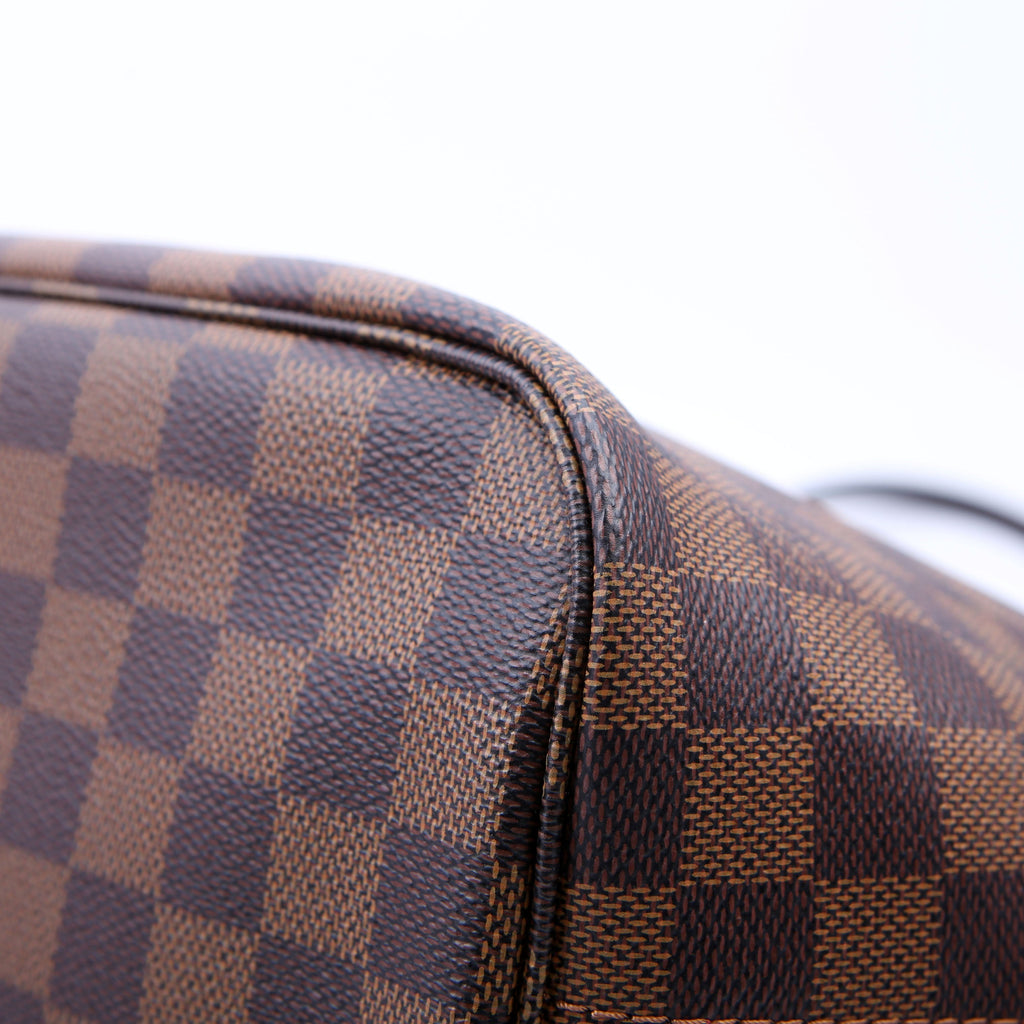 Louis Vuitton Neverfull With Wallet MM Damier Ebene Red