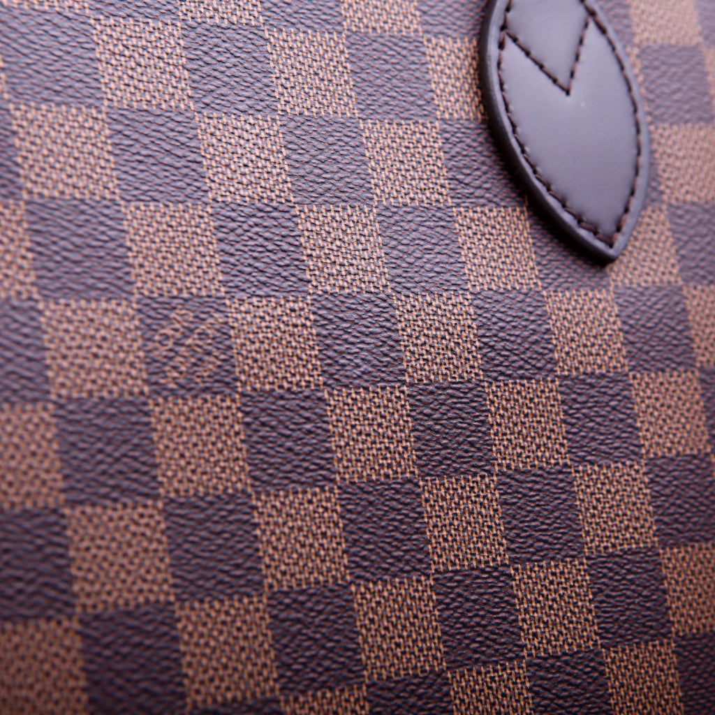 Louis Vuitton Neverfull With Wallet MM Damier Ebene Red