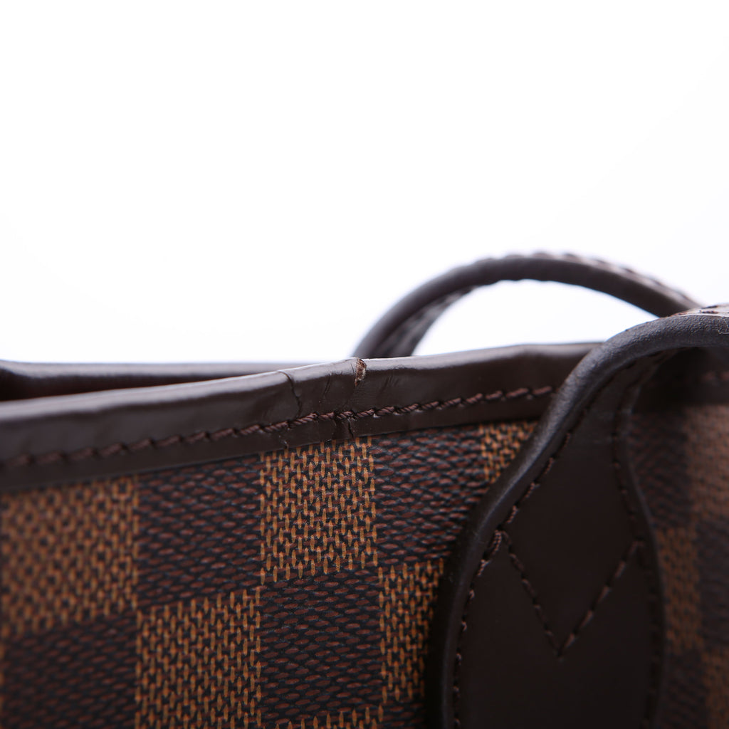 Louis Vuitton Neverfull With Wallet MM Damier Ebene Red
