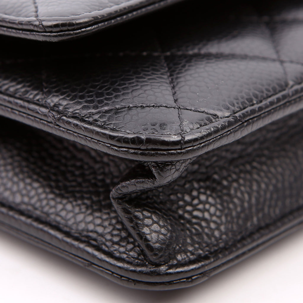 Chanel WOC Classic Quilted Caviar RFID Black