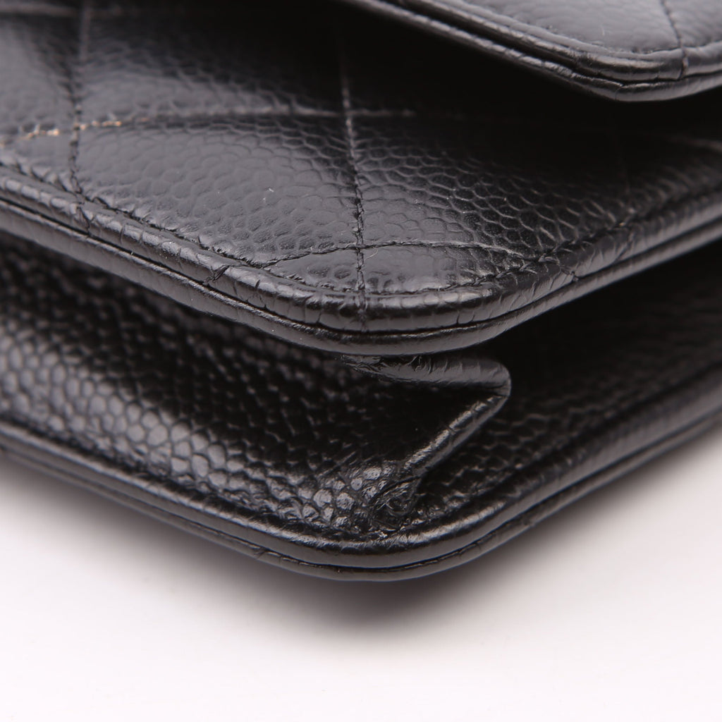 Chanel WOC Classic Quilted Caviar RFID Black