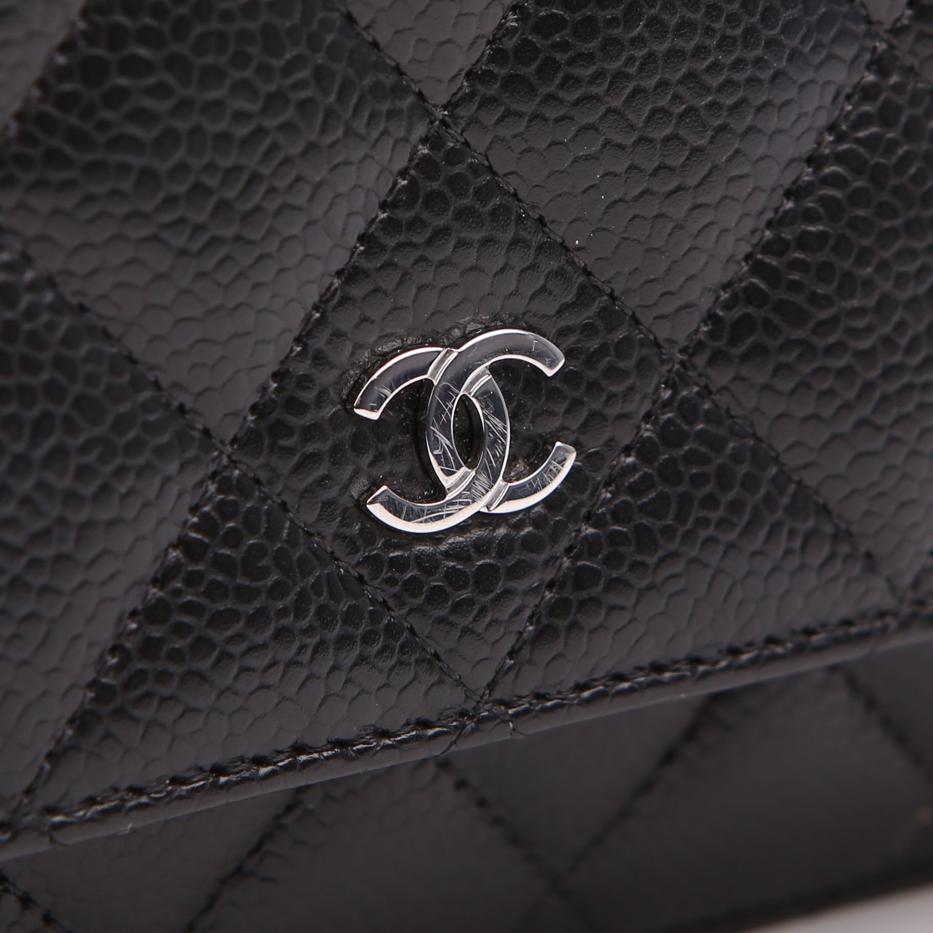 Chanel WOC Classic Quilted Caviar RFID Black