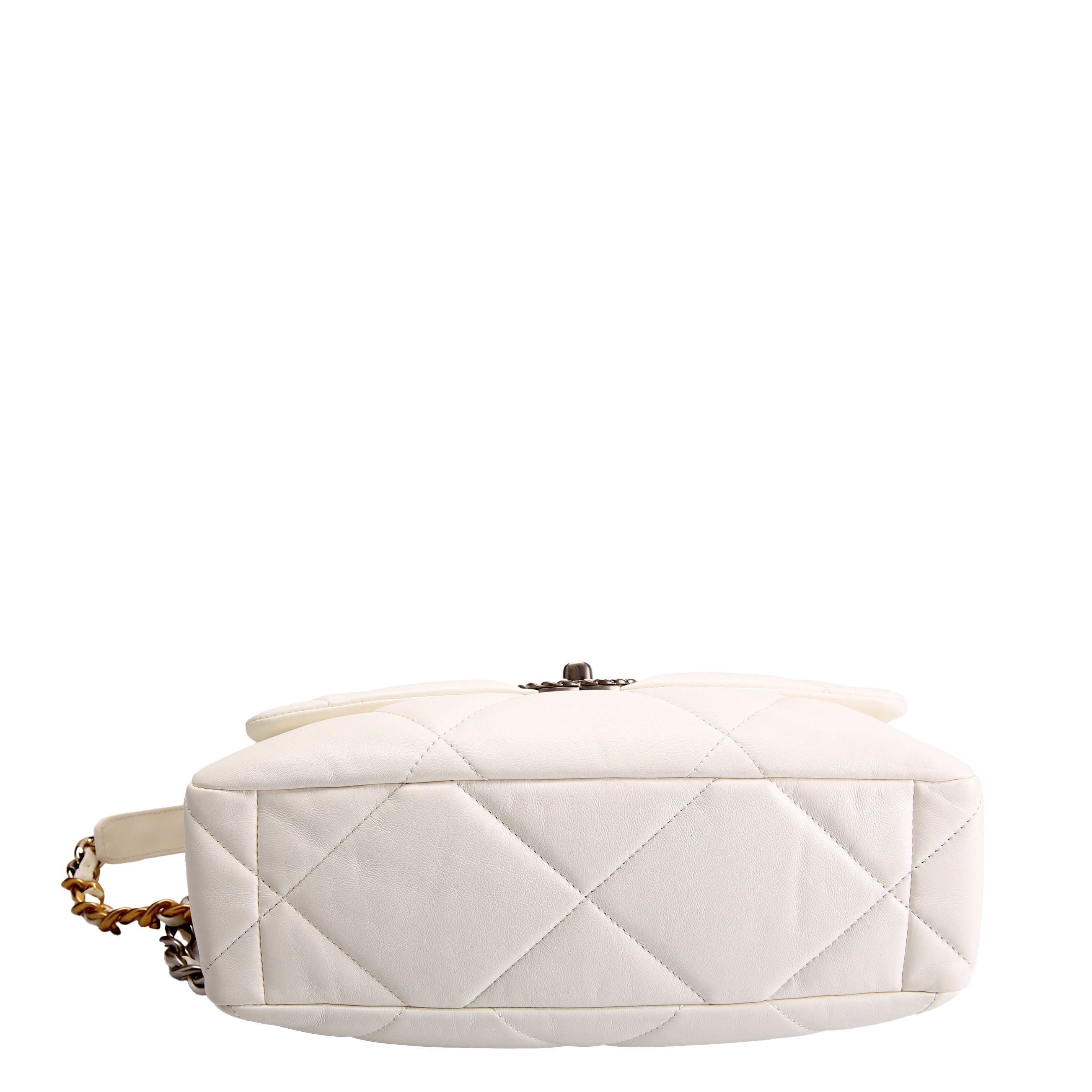 Chanel Quilted Goatskin 19 Medium Flap RFID White
