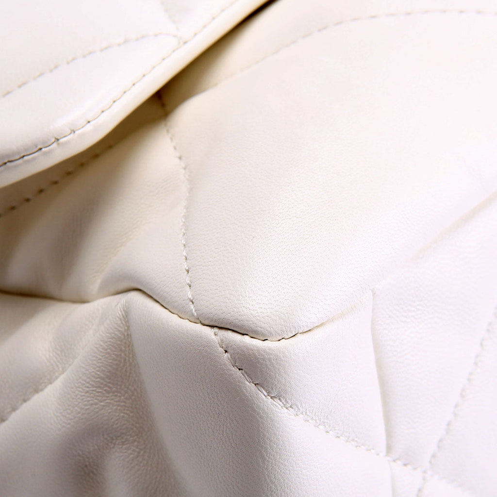 Chanel Quilted Goatskin 19 Medium Flap RFID White