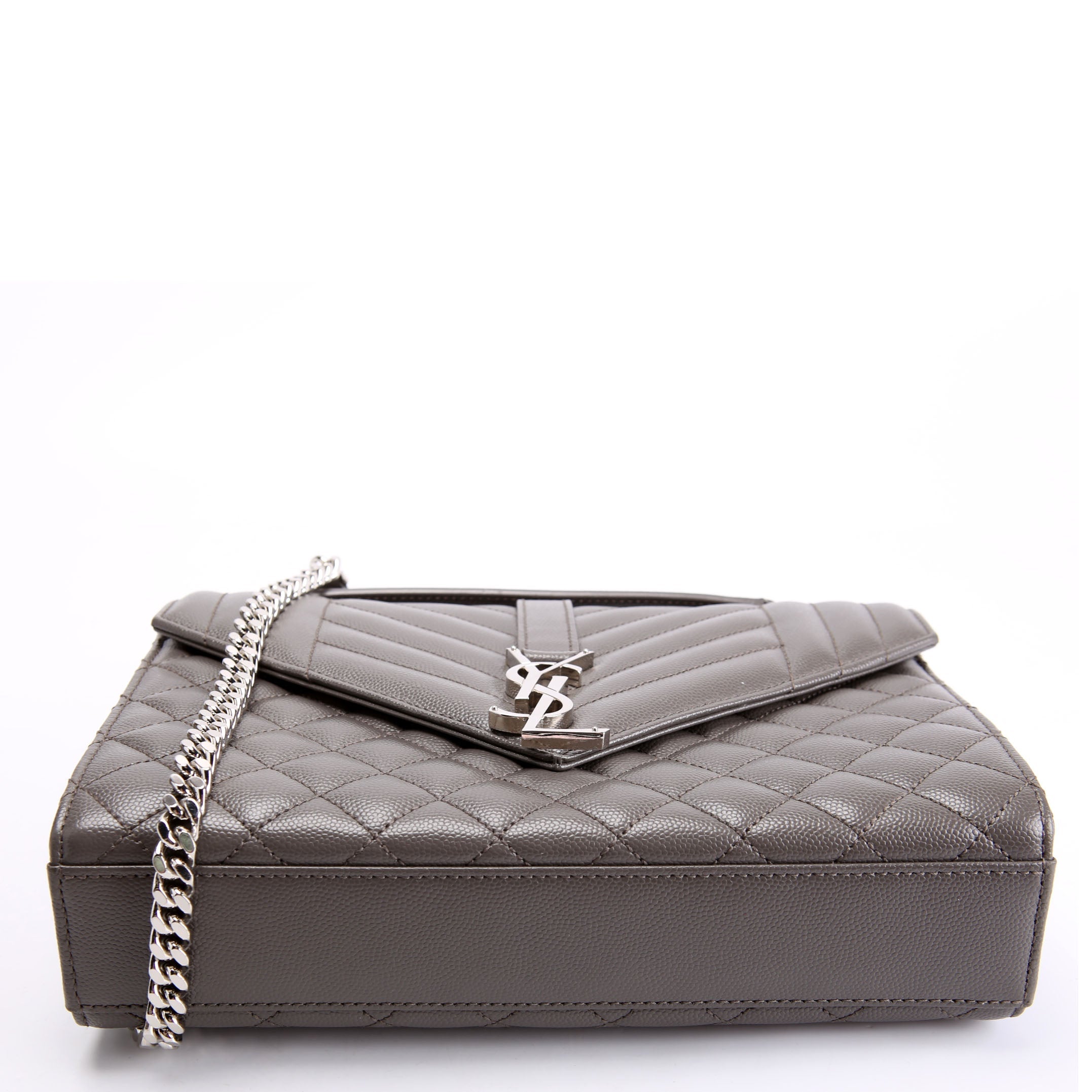 Saint Laurent Envelope Medium Tri-Quilt 600185/487206 Grey