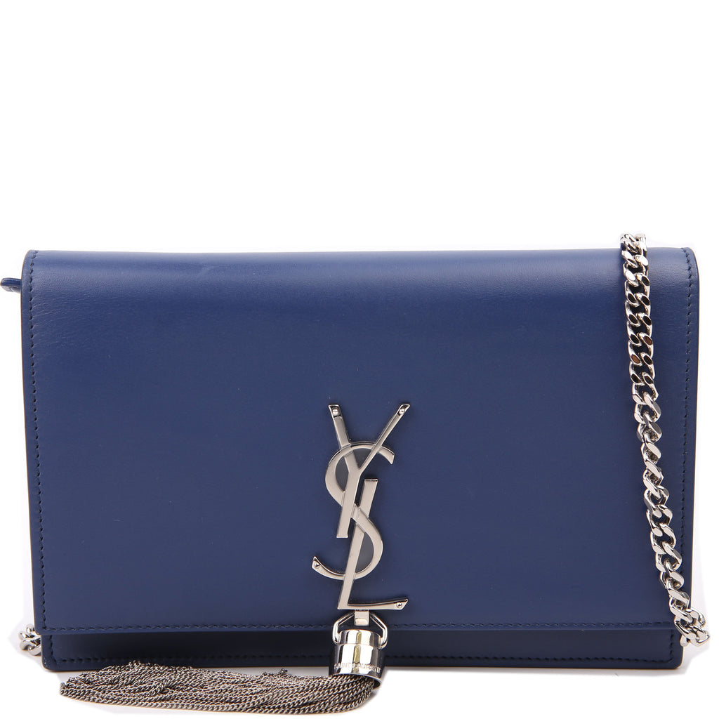 Saint Laurent Kate Tassel Chain Wallet 452159 Blue