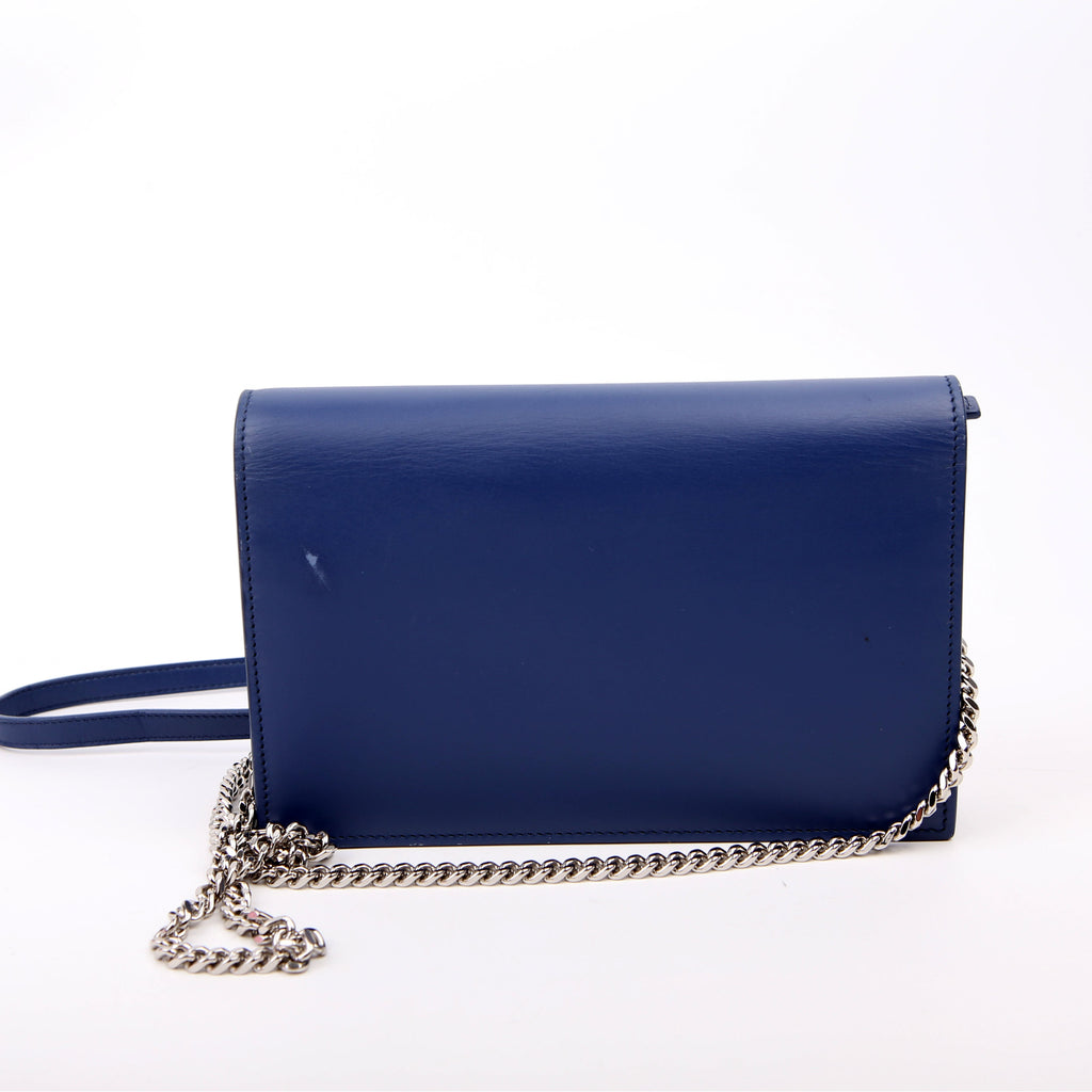 Saint Laurent Kate Tassel Chain Wallet 452159 Blue