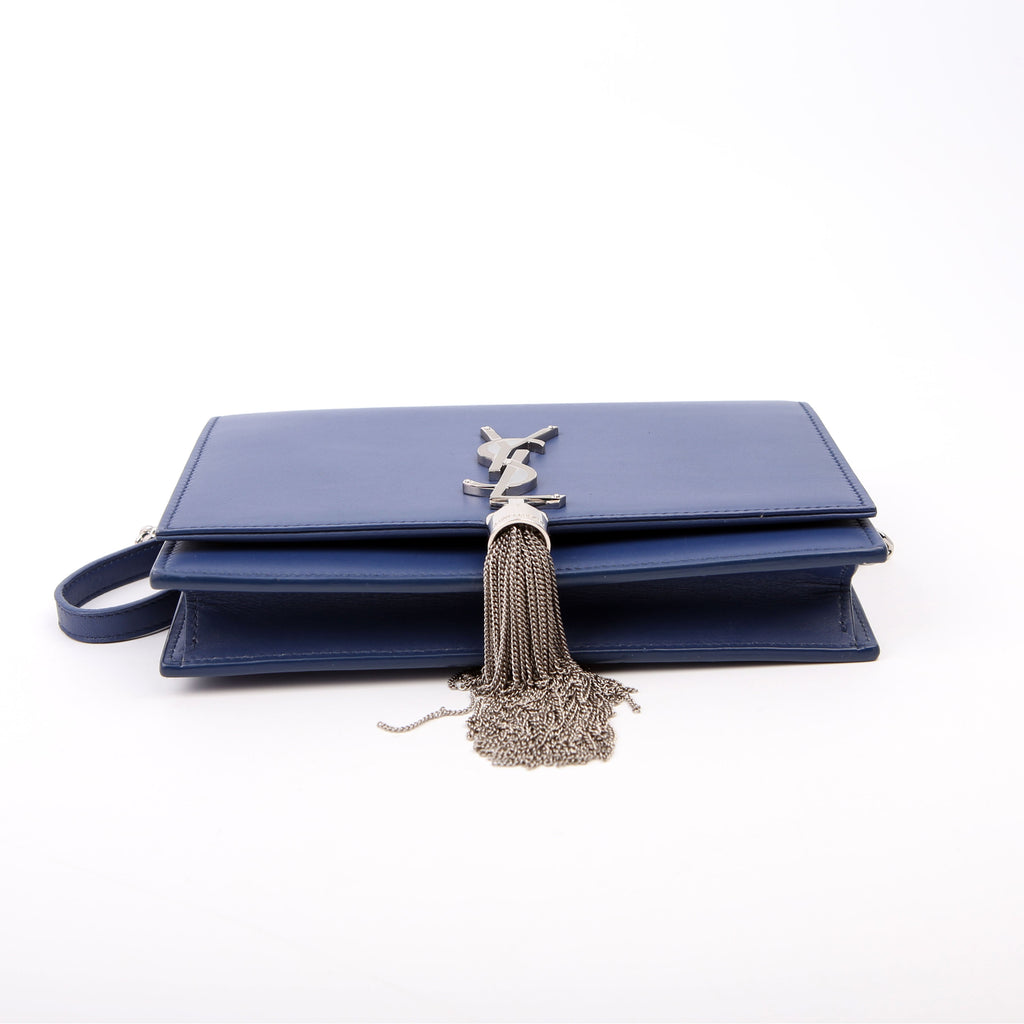 Saint Laurent Kate Tassel Chain Wallet 452159 Blue