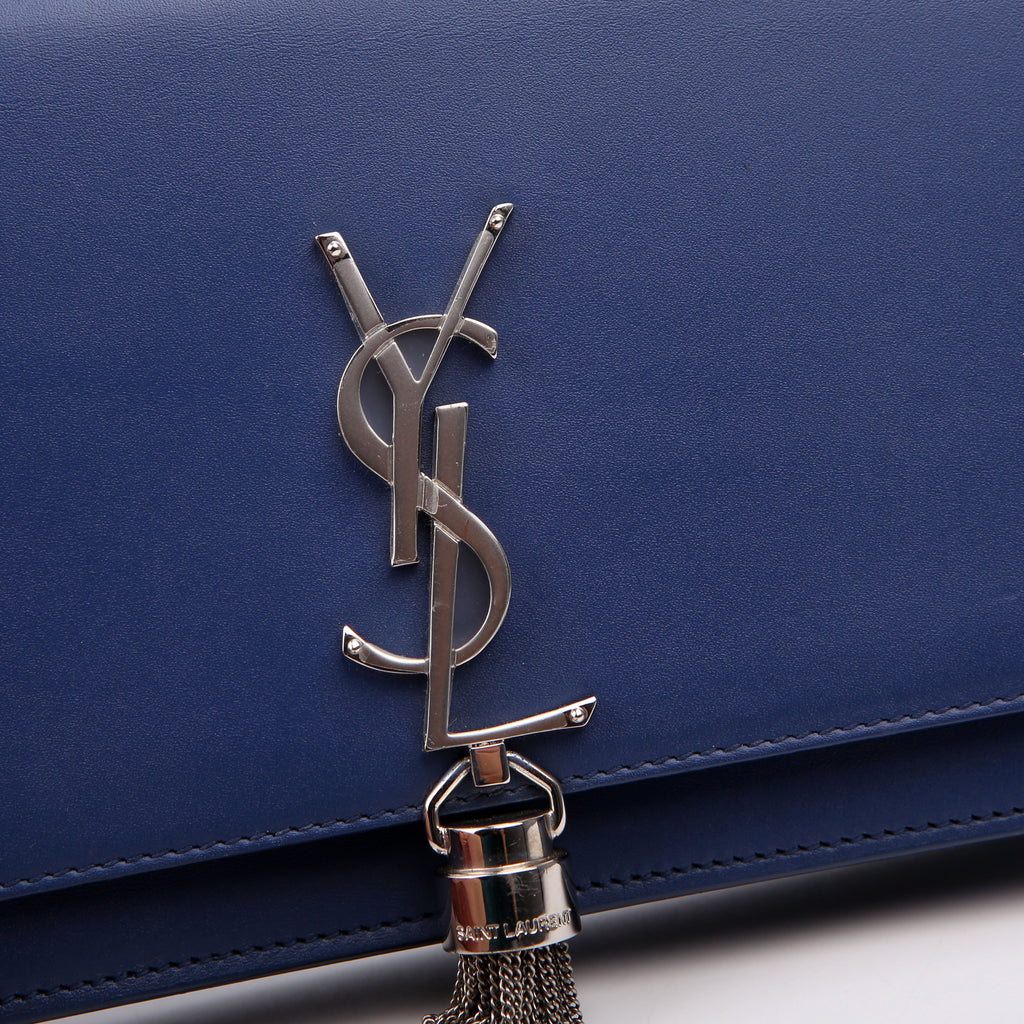 Saint Laurent Kate Tassel Chain Wallet 452159 Blue