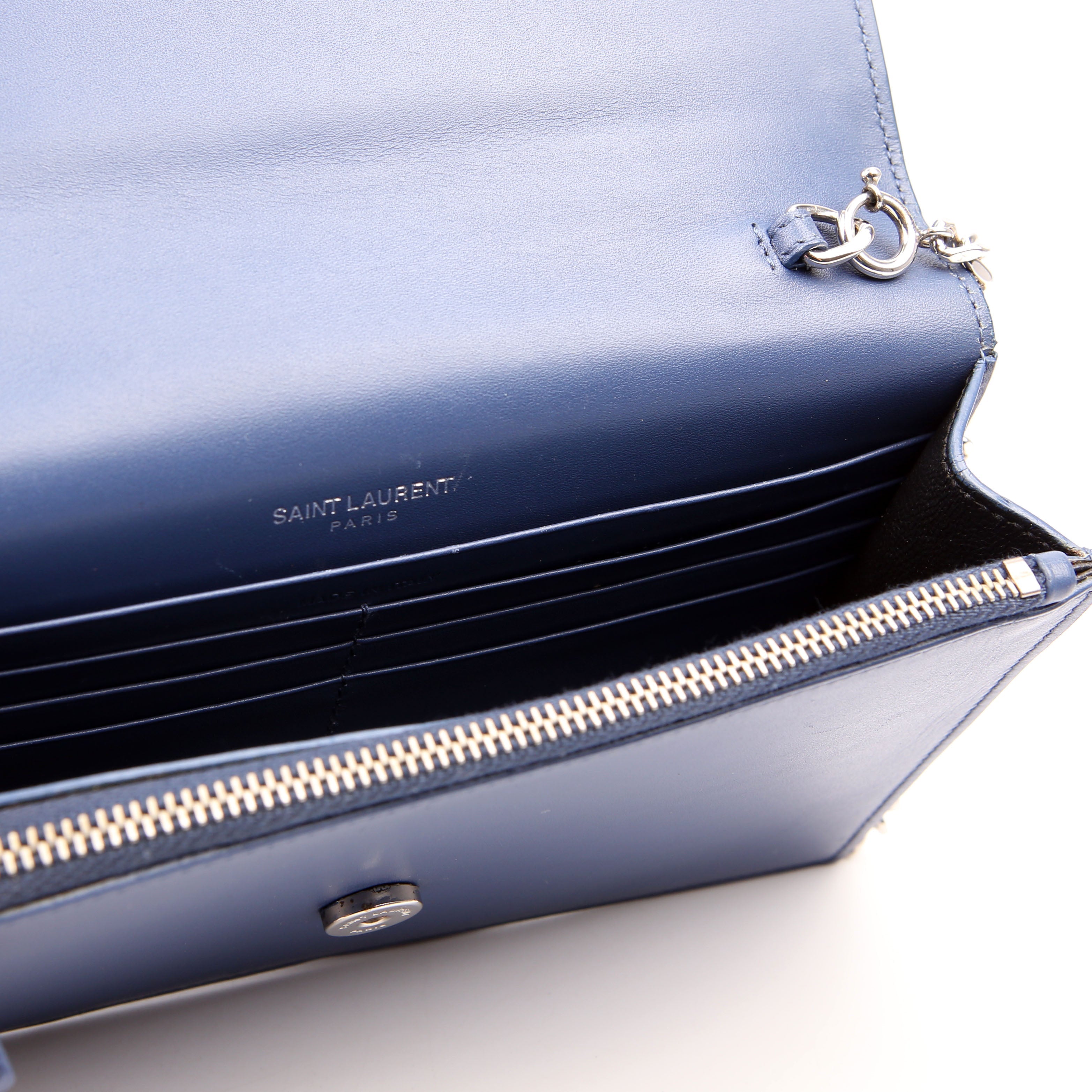 Saint Laurent Kate Tassel Chain Wallet 452159 Blue
