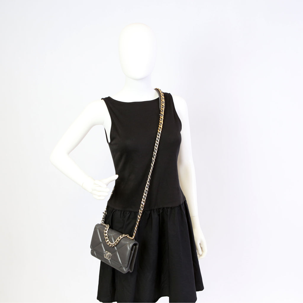 Chanel Chanel 19 WOC Quilted Lambskin Grey