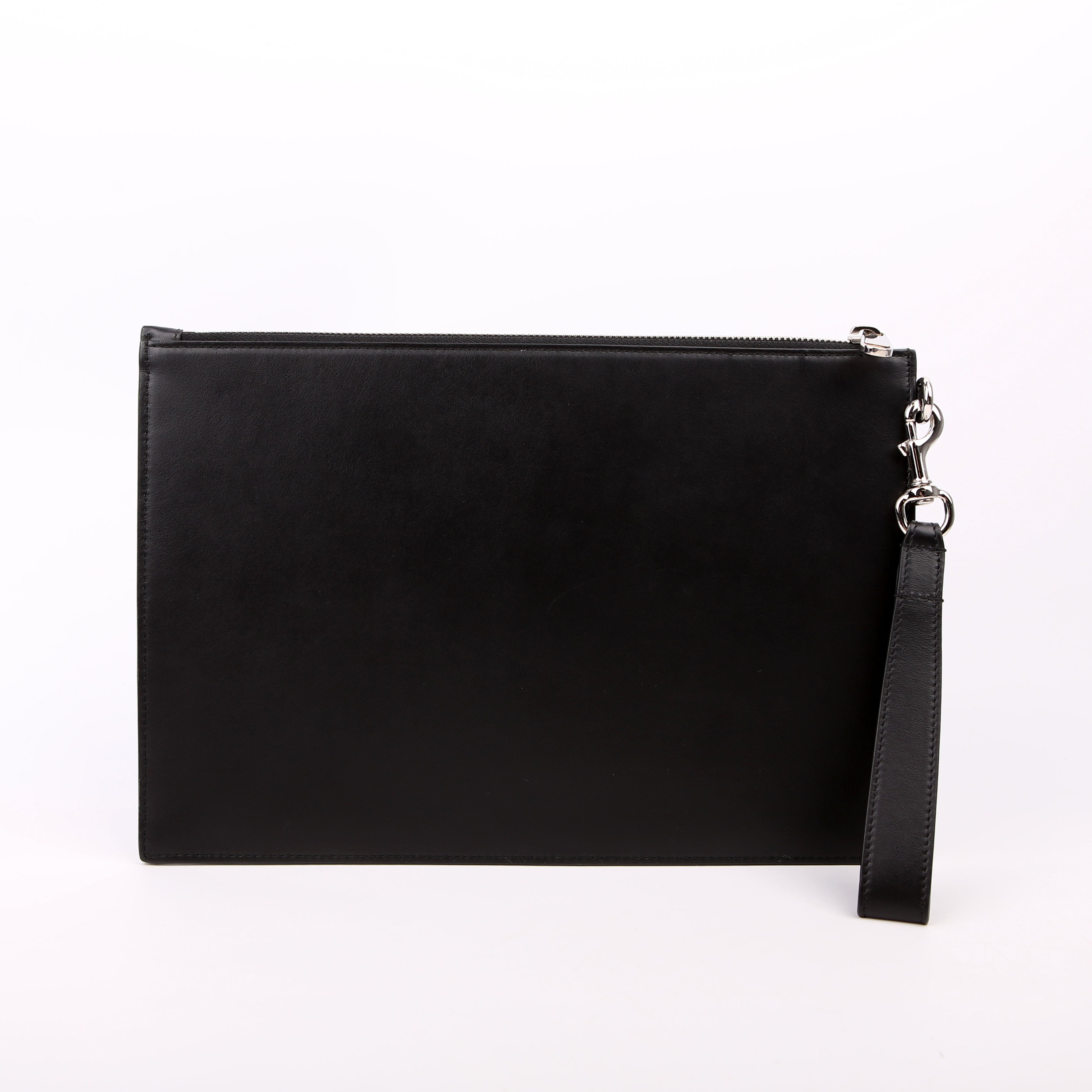 Gucci 597678 Blade Embroidered Wristlet Pouch Black