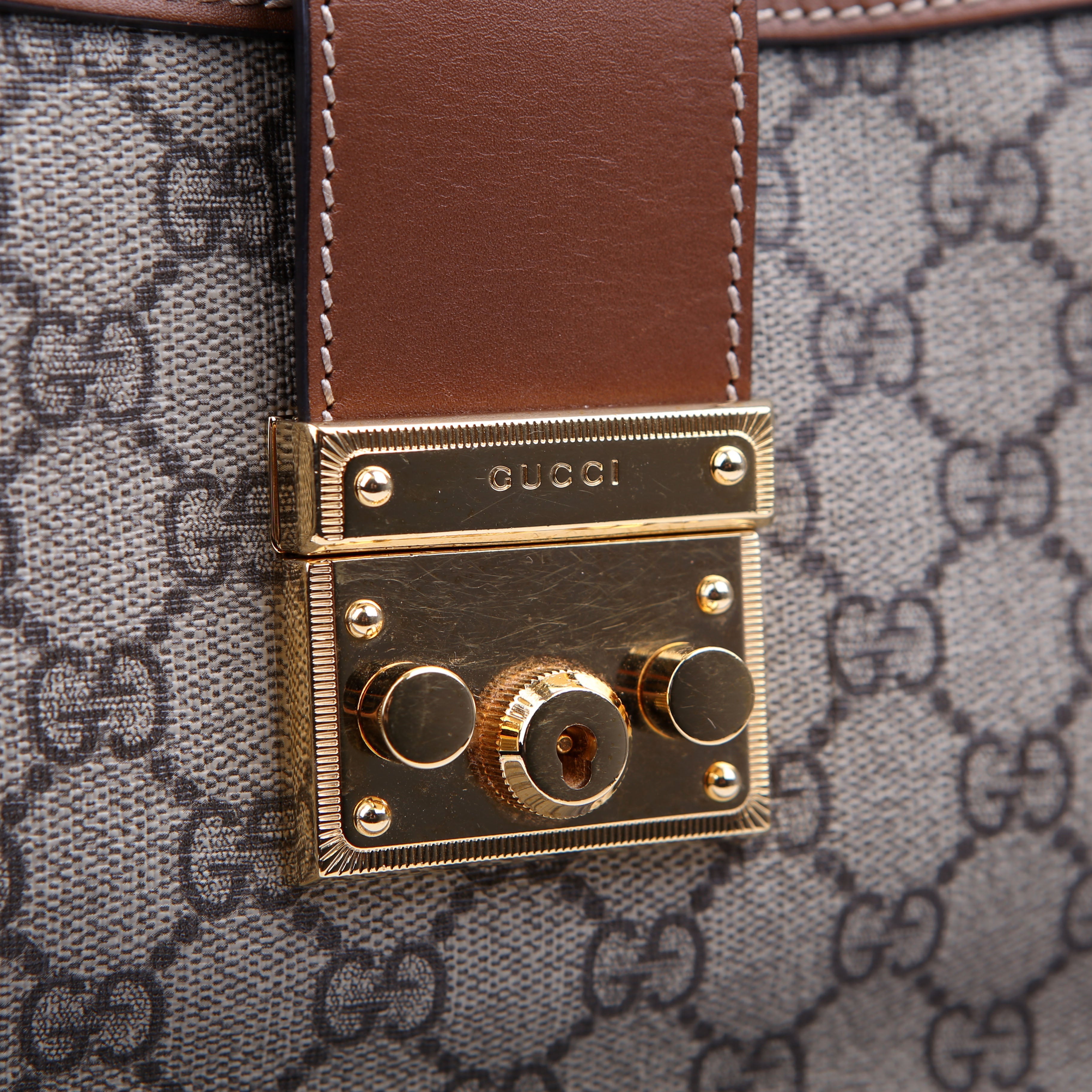 Gucci 479197 Padlock GG Shoulder Medium Brown