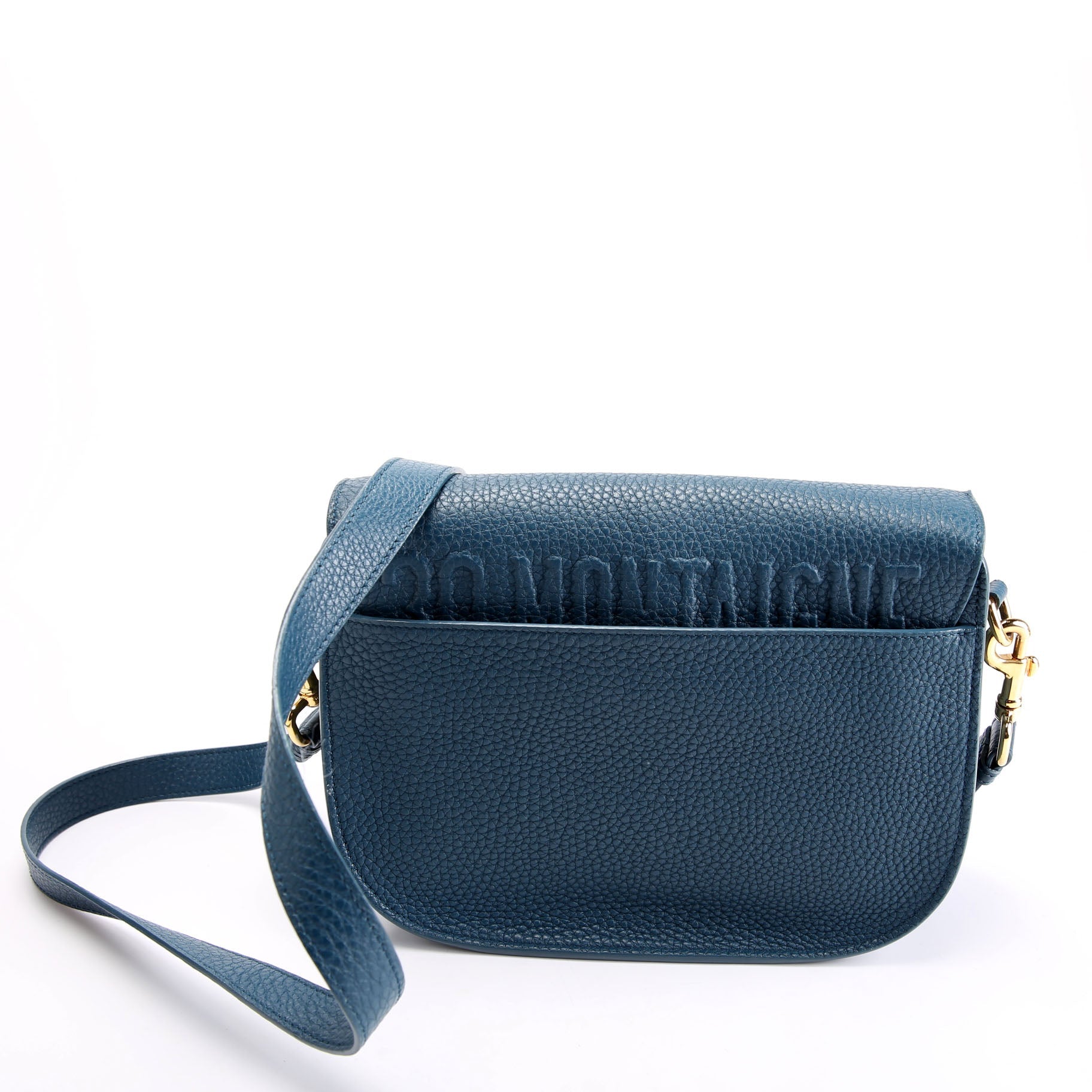 Christian Dior Bobby Bag Medium Grain Leather Blue/Gold
