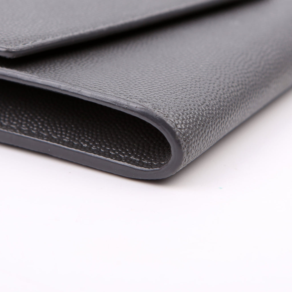 Saint Laurent Uptown Chain Wallet Grain Grey