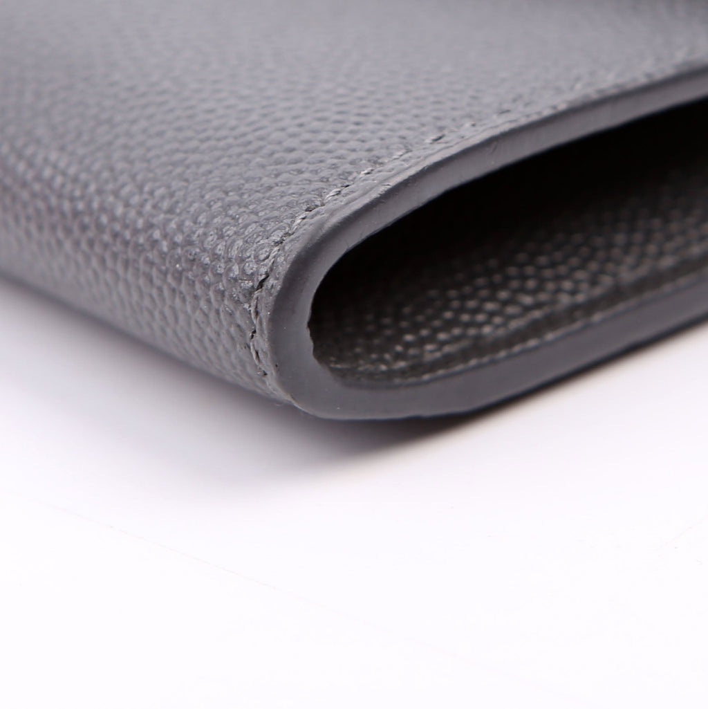Saint Laurent Uptown Chain Wallet Grain Grey