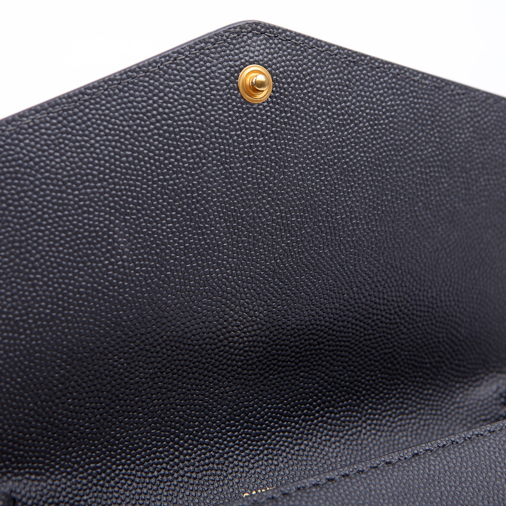 Saint Laurent Uptown Chain Wallet Grain Grey