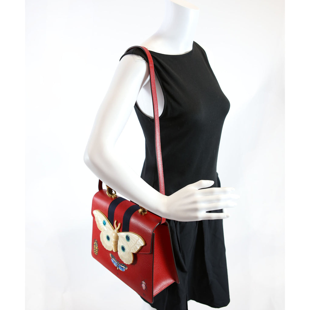 Gucci 488691 Falena Moth Medium Bamboo Top Handle