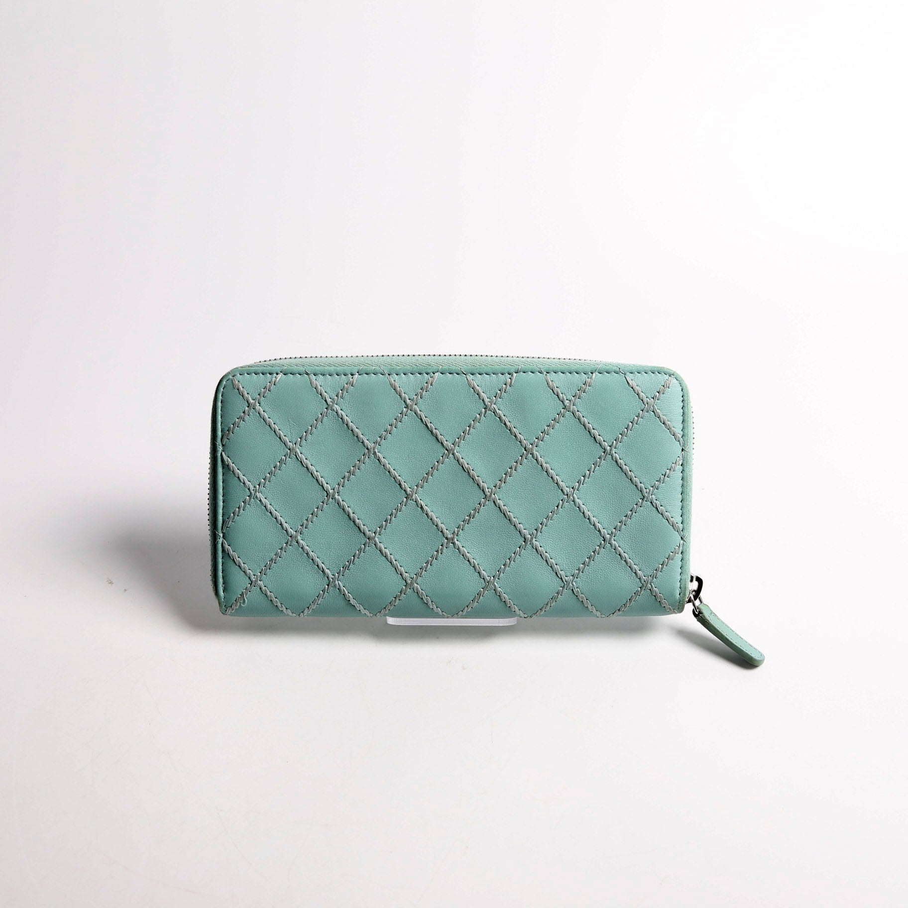 Chanel CC Wild Stitch Long Zip Around Wallet 29M Teal
